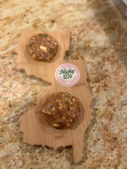 Hot Sausage Patties with Cheese and Parsley - 6 Pack